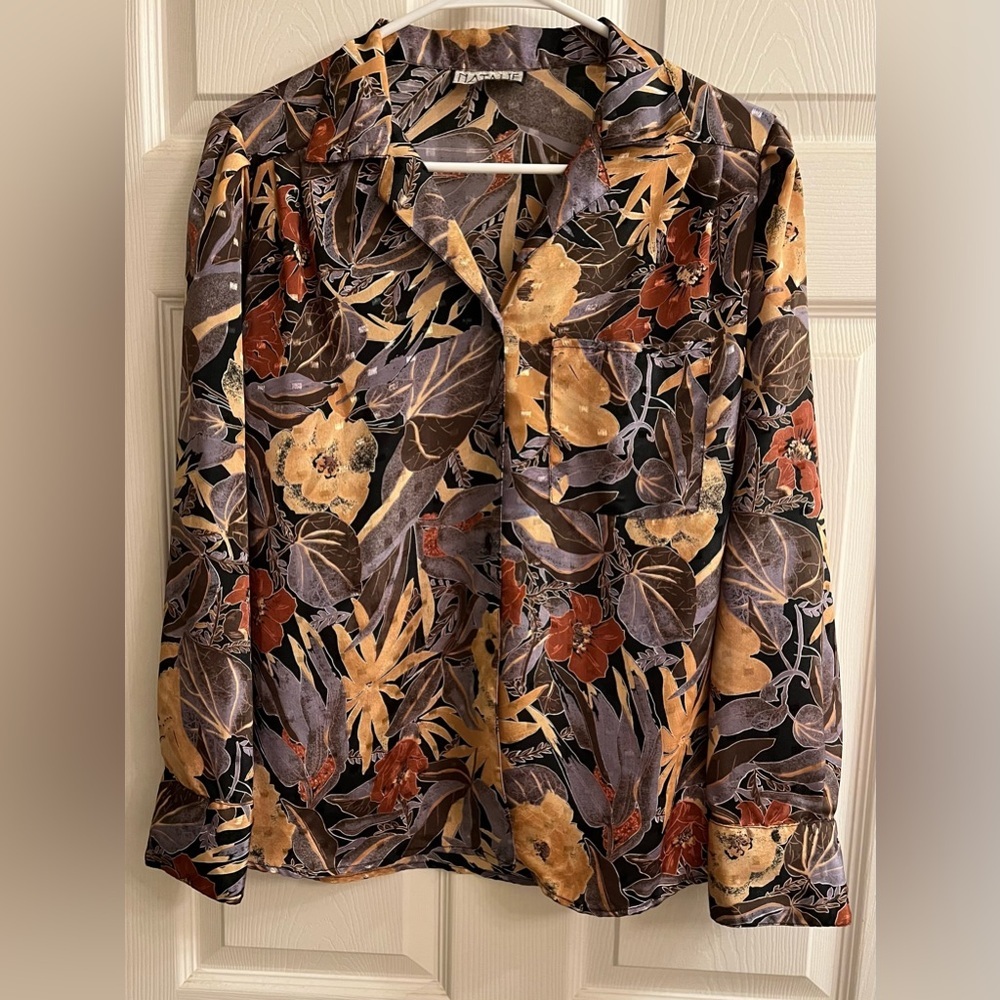 NATALIE~BOTANICAL SHEER~SHIRT/TOPPER~